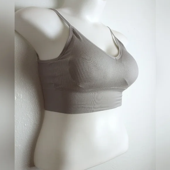 Anmose Open Back Sport Bra/Tank Size Medium Grey - Picture 2 of 9